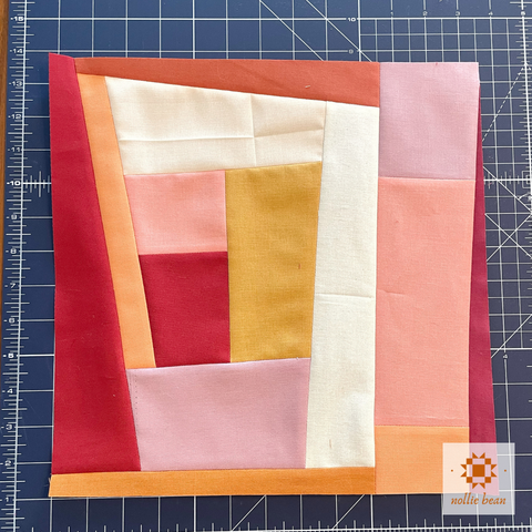 Master the Art of Making an Incredible Improv Log Cabin Block | A tutorial from Nollie Bean