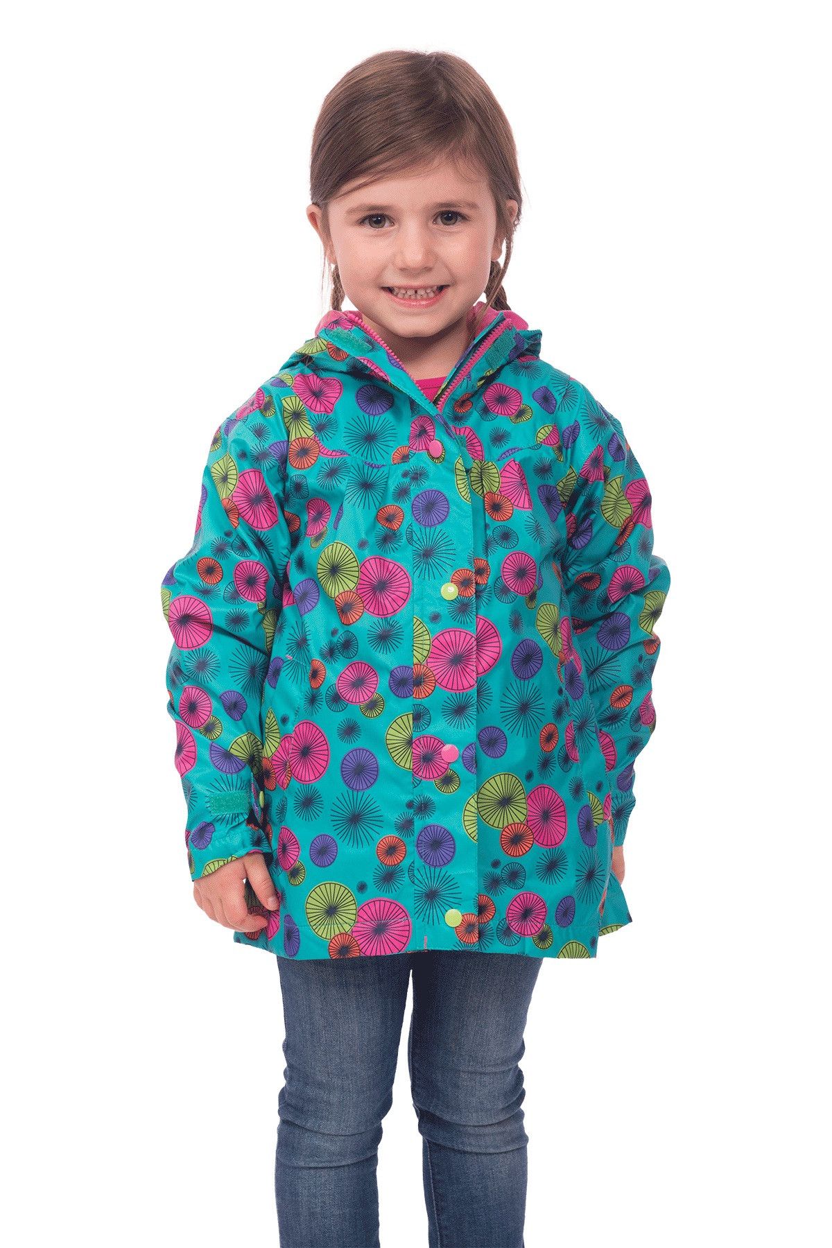Evie Girls Waterproof Printed Hooded Rain Jacket | Target Dry