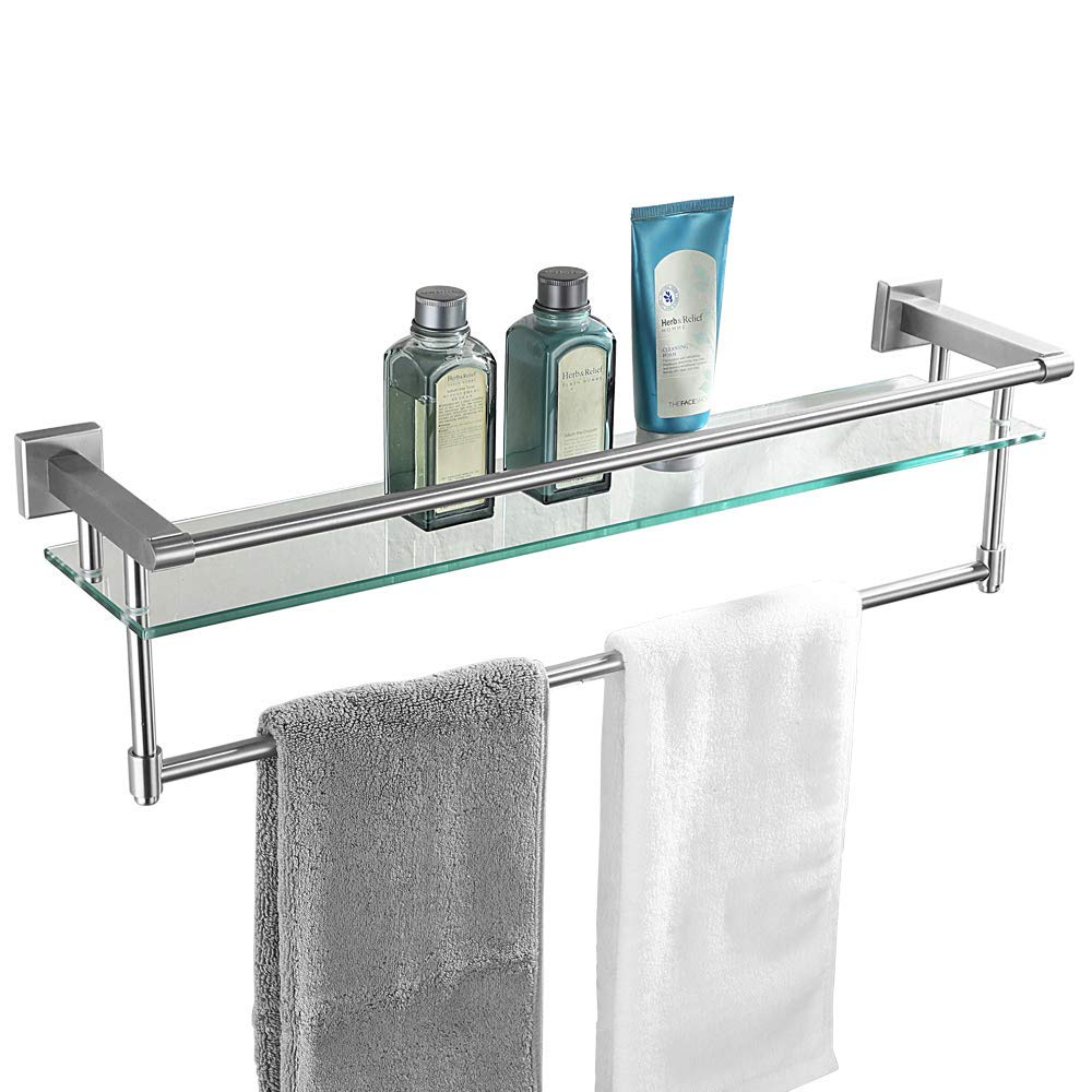 bathroom glass rack