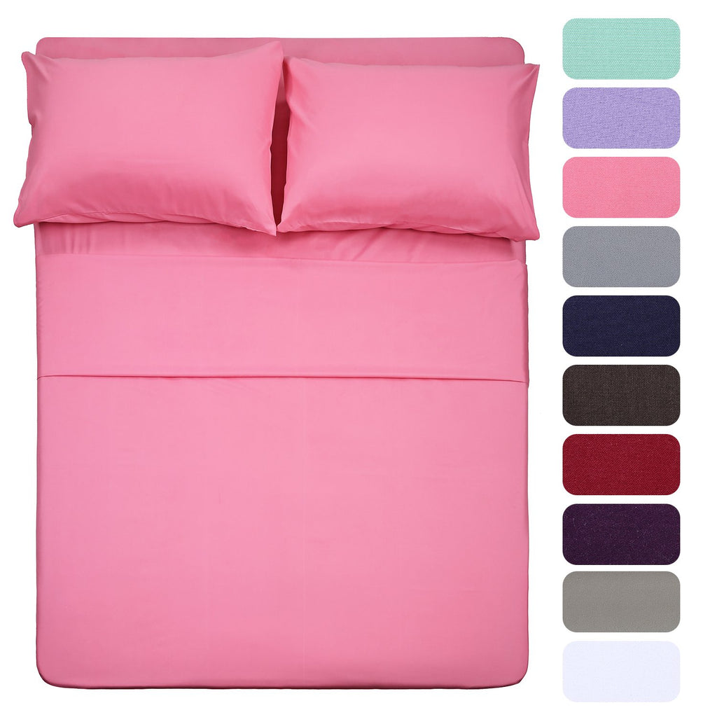 Homelike Collection 4 Piece Bed Sheet Set With 2 Pillow Cases