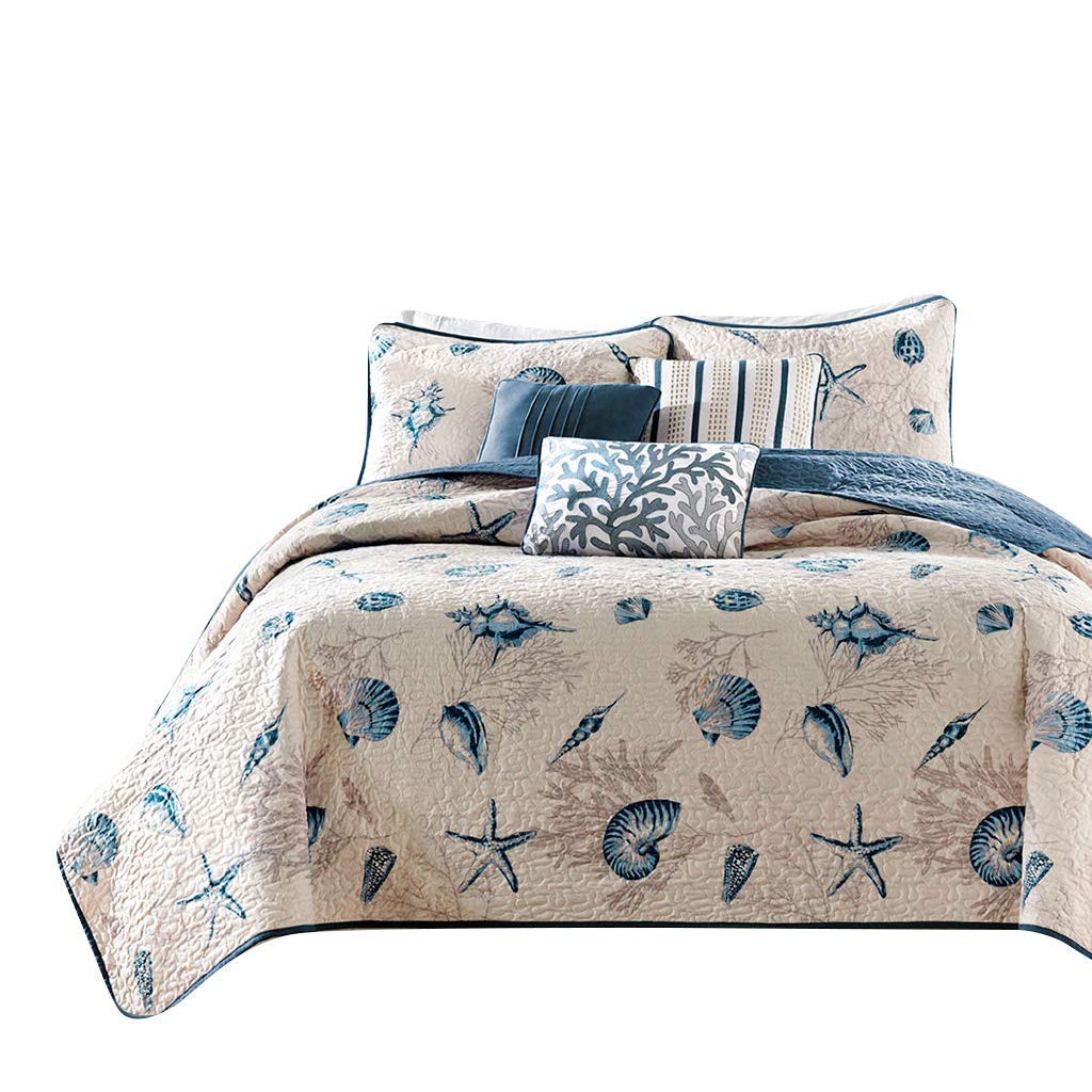 Mixinni Geometric Duvet Cover Set Soft Cotton Blue Patchwork