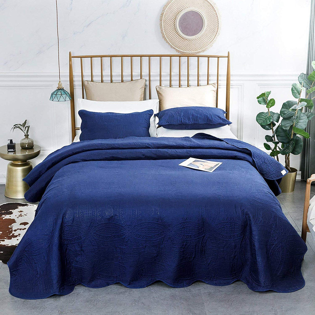 navy blue coverlet king