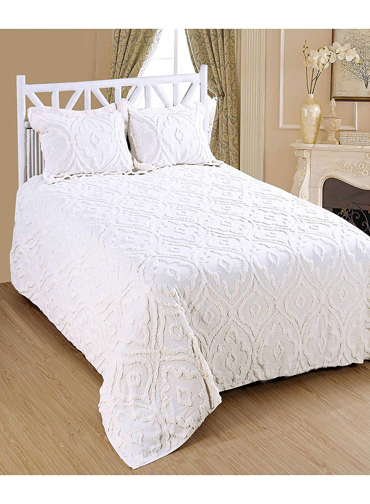king size white chenille bedspread