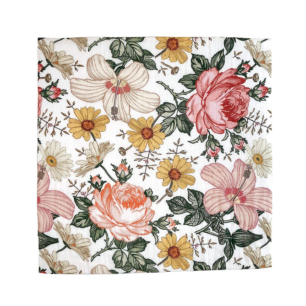 mini scout garden floral swaddle