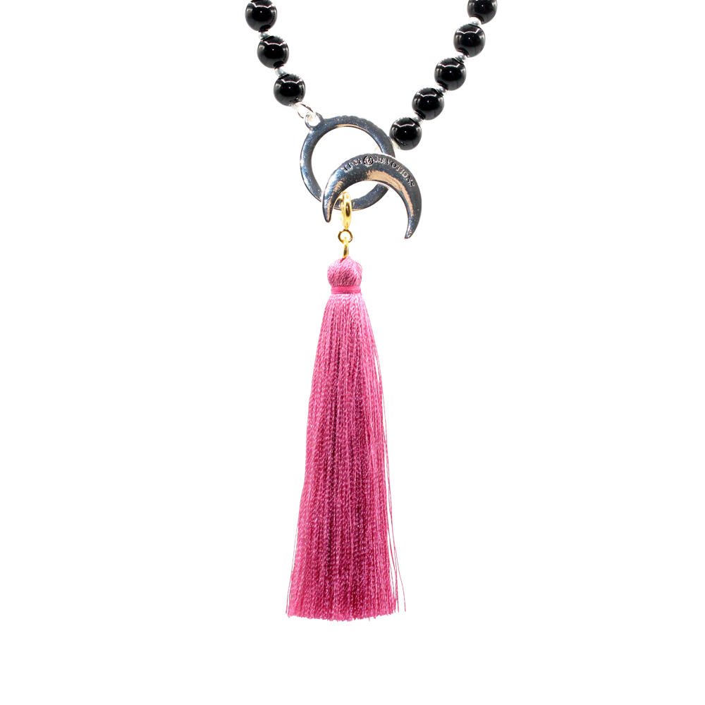 Universal Love Silk Tassel | Mala Beads Japa Meditation Necklaces Sacred Geometry Healing Spiritual Crystal Collections.