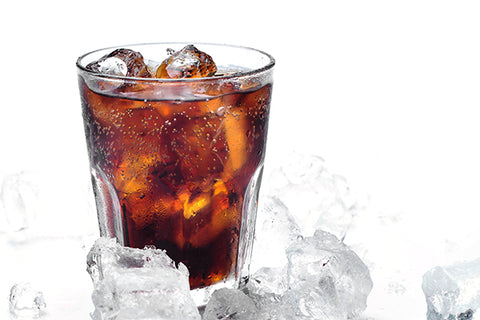 A glass of cold cola