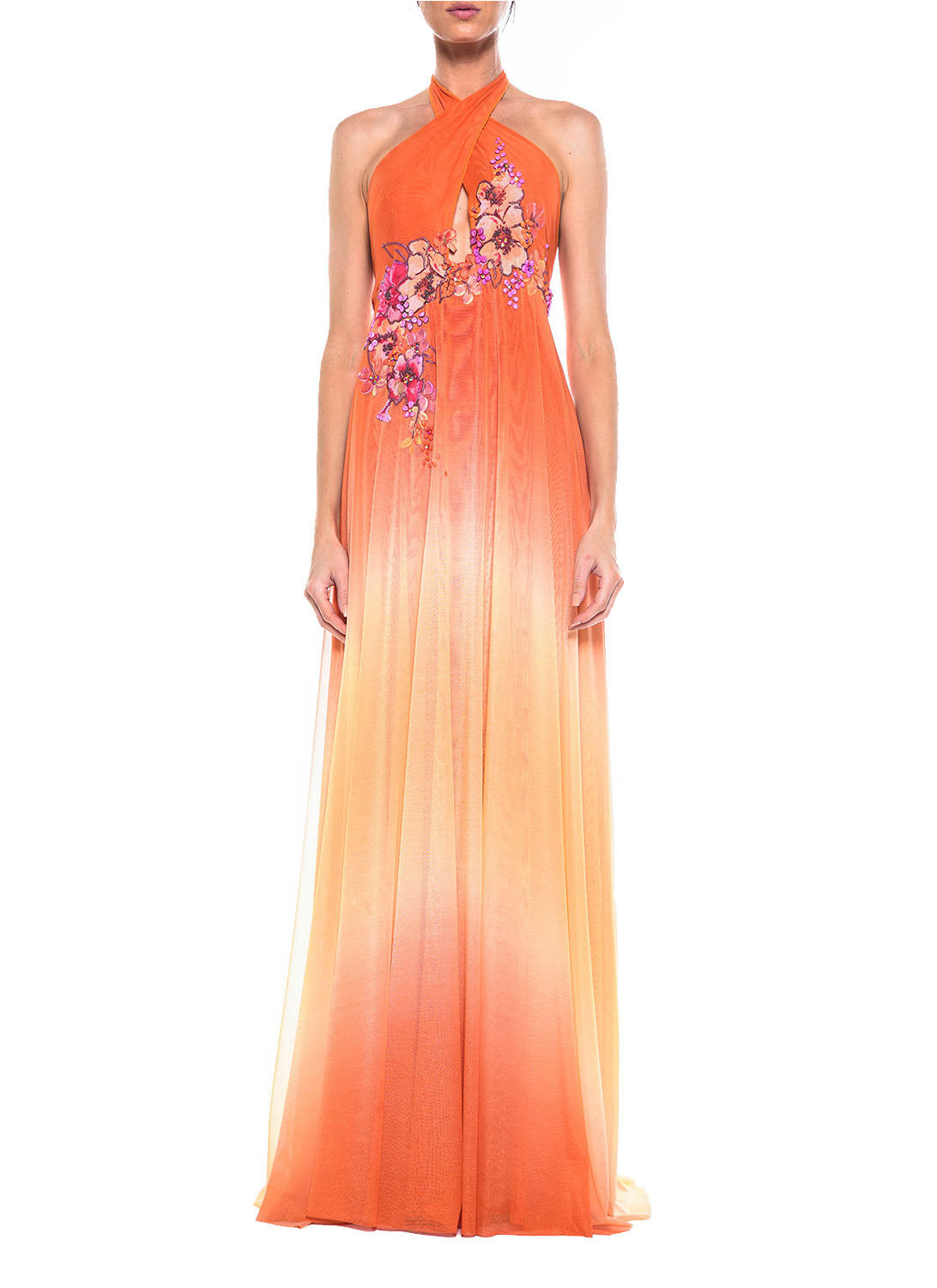 Floor Length Cross Front Gown - Ema Savahl Couture product image