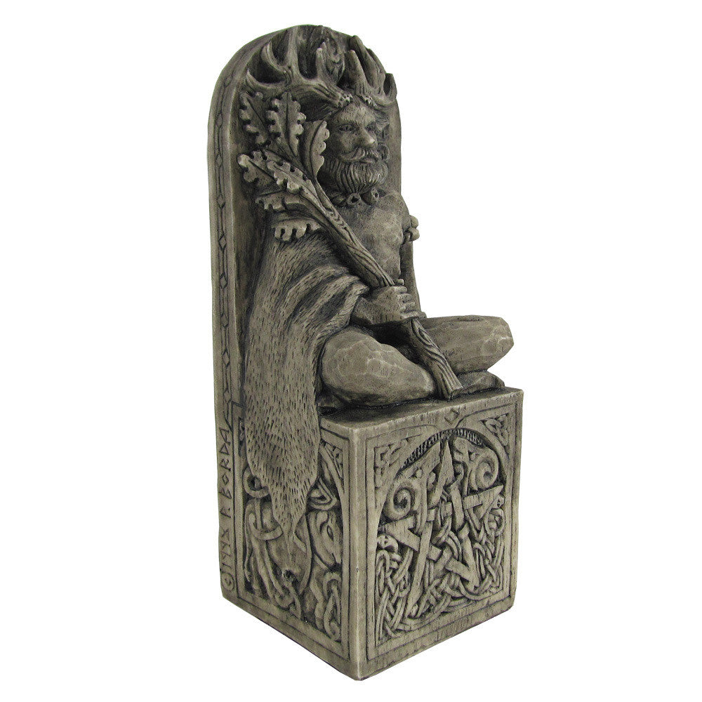 Seated Horned God Statue Stone Finish Eartisans Wiccan