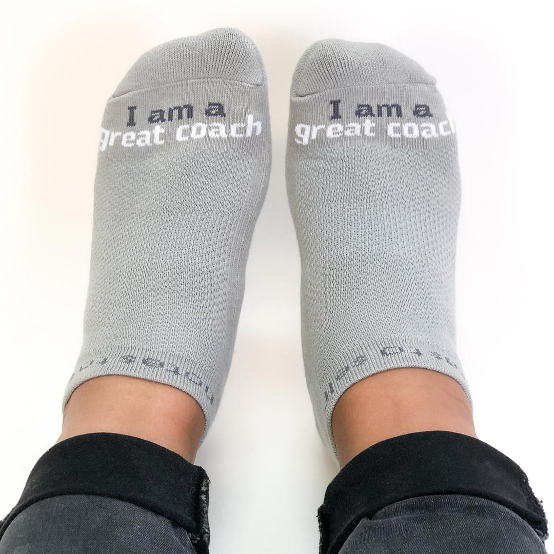 I am a great coach' socks | Grey Low Cut Socks | notes to self® – notes to  self® socks