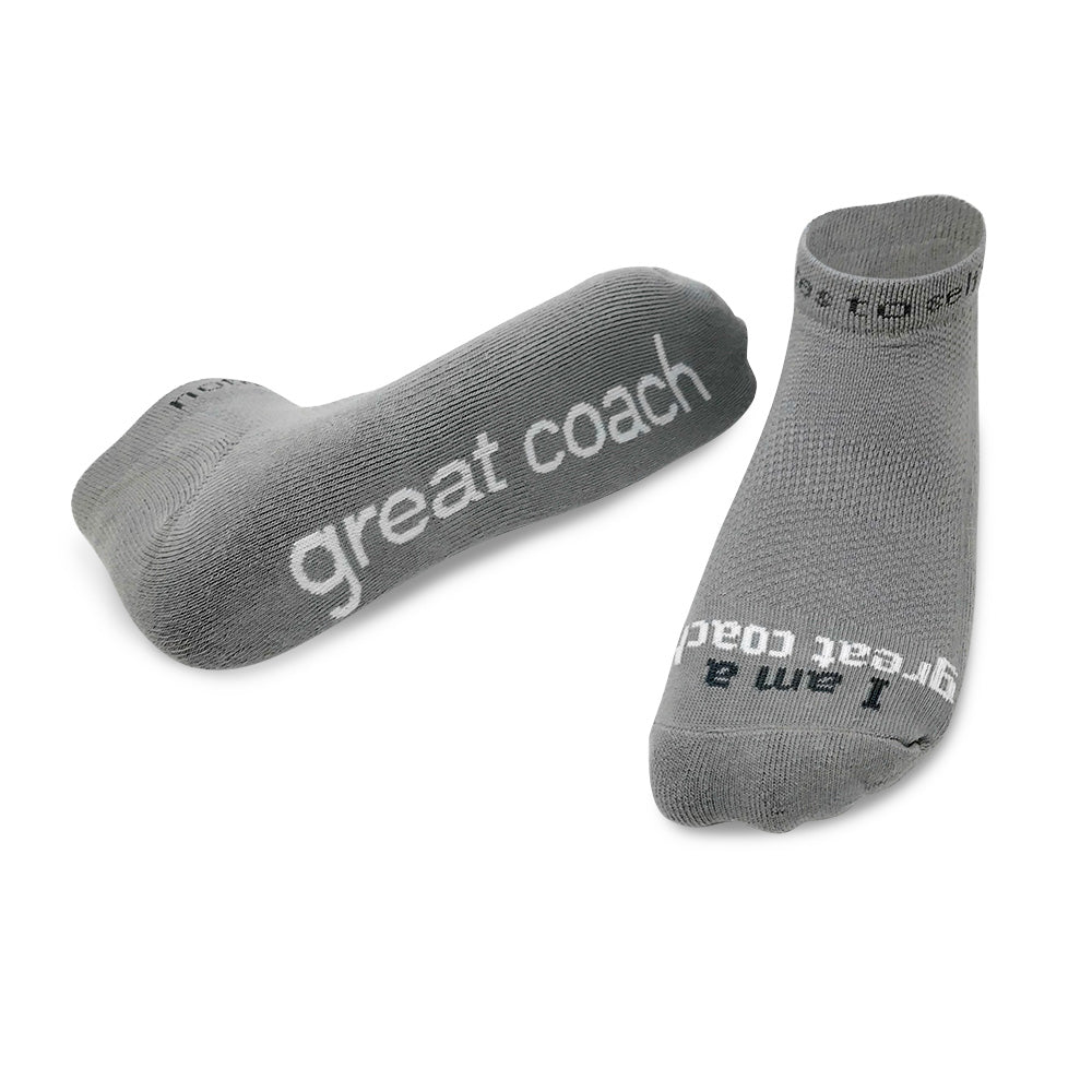 I am a great coach' socks | Grey Low Cut Socks | notes to self® – notes to  self® socks