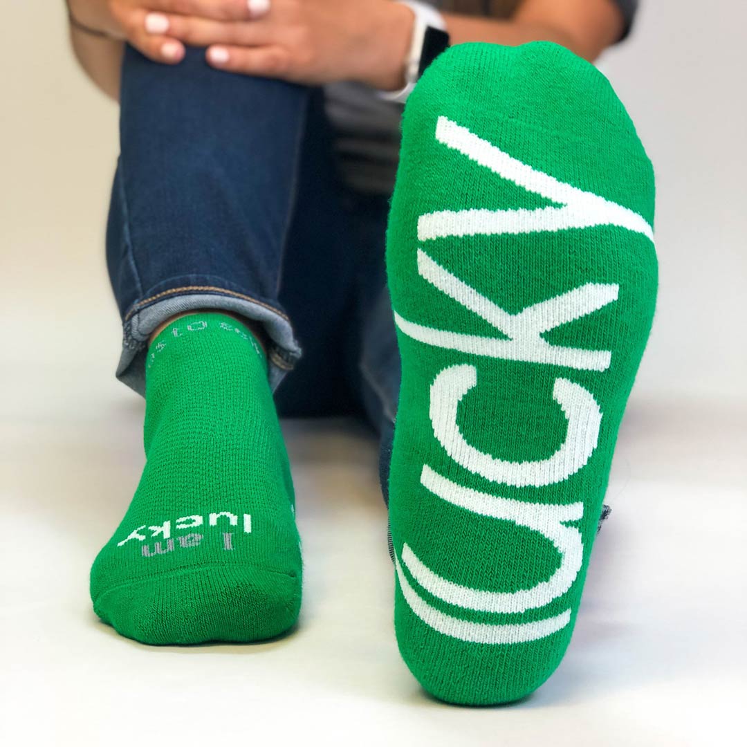 'I am lucky' socks | green low-cut socks | notes to self® – notes to ...