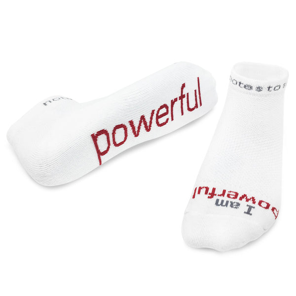 'I am powerful' socks | white low-cut socks | notes to self® – notes to ...