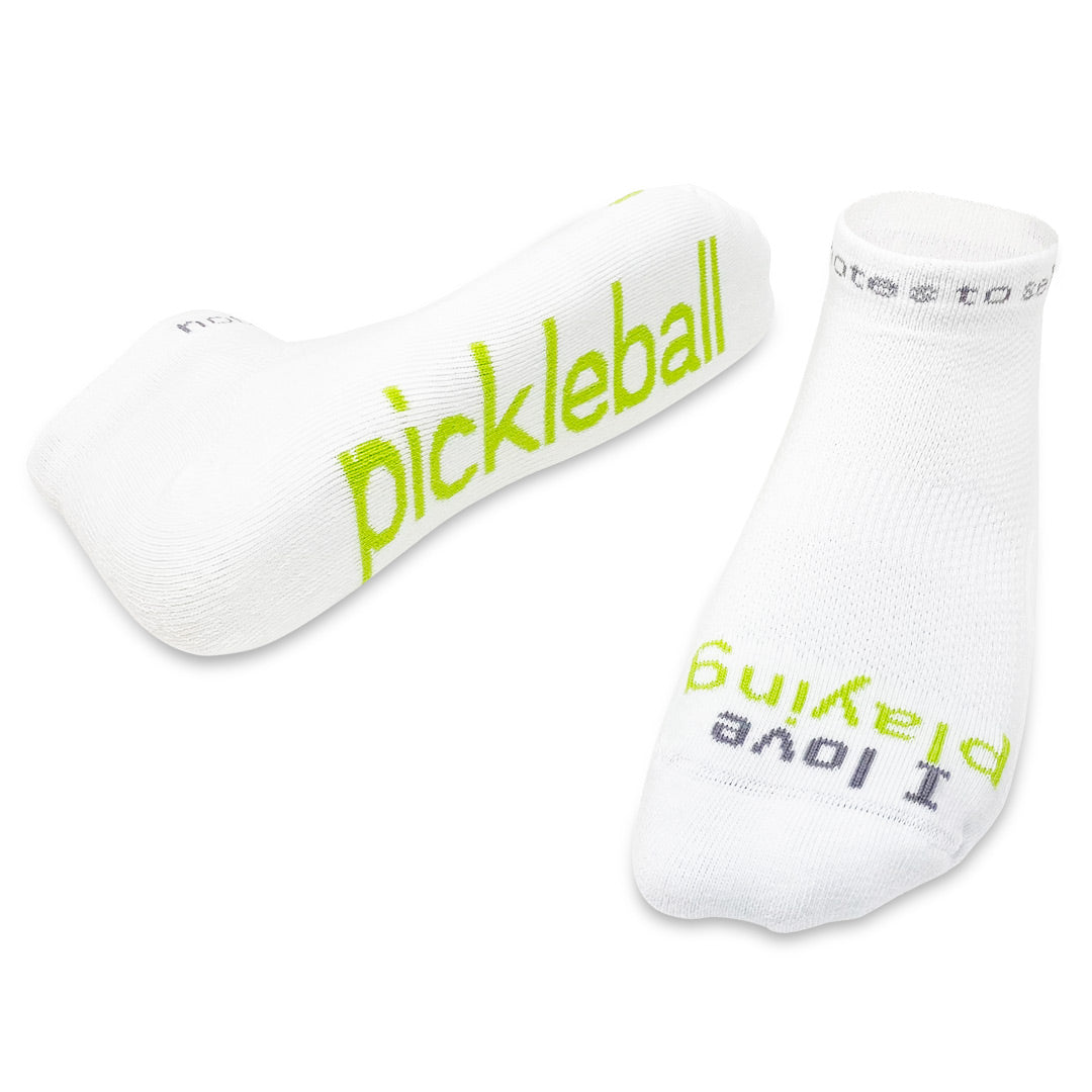 I LOVE PLAYING® pickleball white low-cut socks