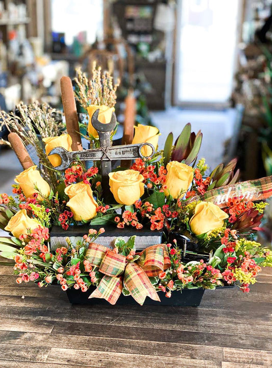 Fishing & Hunting Funeral Arrangement, Fisherman/hunter Planter Box,  Fisherman/hunter Artificial Table Funeral Arrangement, Funeral Keepsake -   Canada