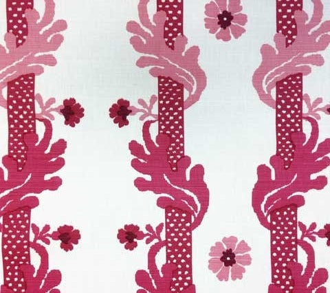 Quadrille Fabric: Henriot Stripe - Custom Roses on Tinted Belgian Linen / Cotton