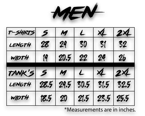 Infinity Size Chart