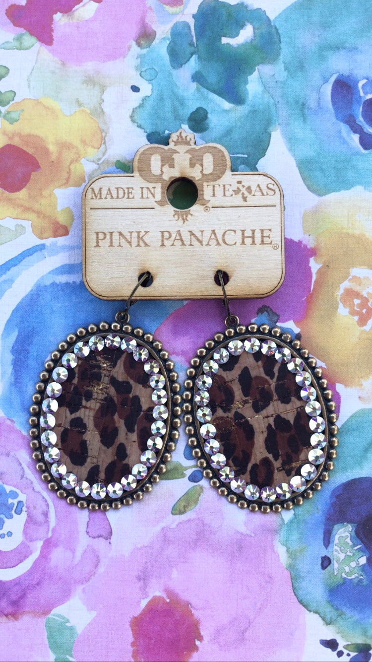 pink panache leopard earrings