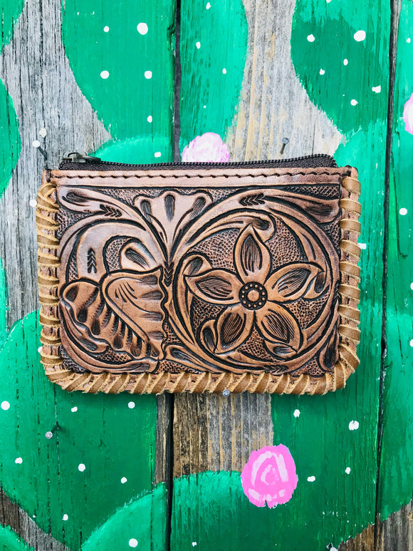 American Darling Leather Tooled Coin Purse - ADBG536BR