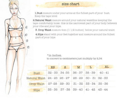 Mon Cherie Swimwear size chart - San Rocco Italia