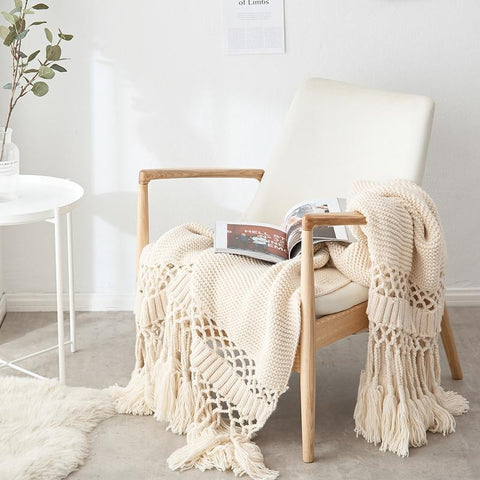 Knitted tassel blanket - www.sanroccoitalia.it - Decoration