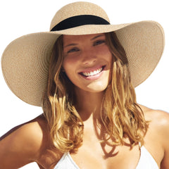 Wide-Brim Foldable Straw Sun Hat