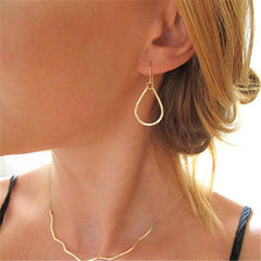 Gold Filled Handmade Hammered Teardrop Hoop Earrings -  www.sanroccoitalia.it - Jewelry & Accessories - Earrings