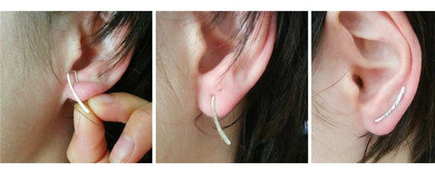 Instruction on how to wear ear climber earrings - San Rocco Italia