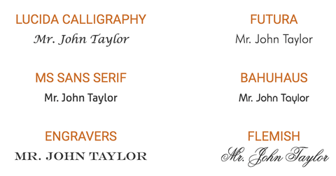 Custom engraving fonts - San Rocco Italia