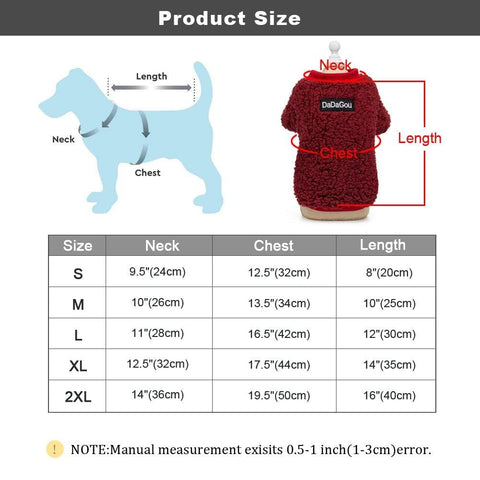 Fleece Jacket size chart - San Rocco Italia