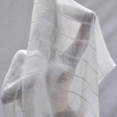 White Gauze Stripe Linen Scarf / Shawl Wrap-Sanroccoitalia.it