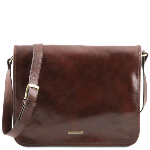 TL Messenger - Two compartment leather shoulder bag - Large size | TL141254 - San Rocco Italia