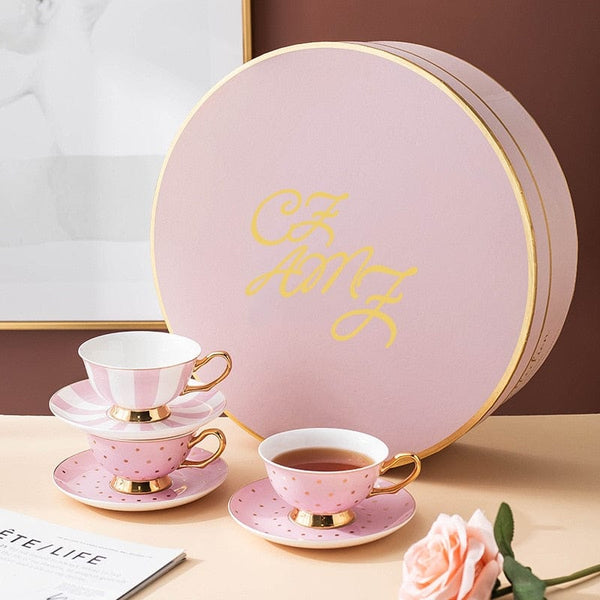 Pink Tea For One Set With Warmer