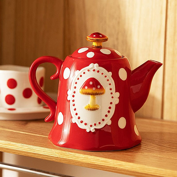 Handmade ceramics RED MUSHROOM kettle – The 24ᵗʰ