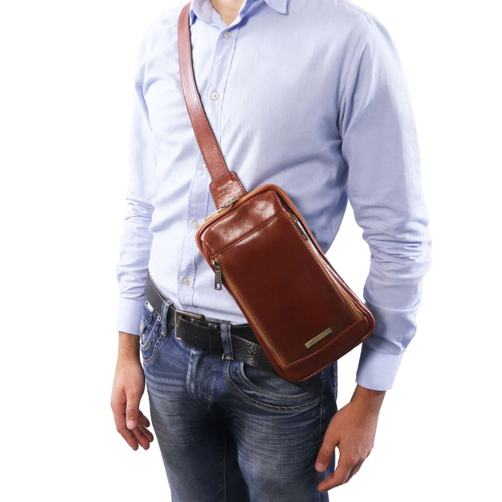 Martin - Leather crossover bag | TL141536 men's sling bag – San Rocco ...