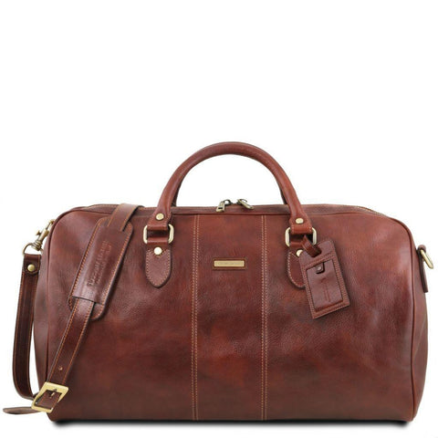 Lisbona - Travel leather duffel bag - Large size | TL141657 - Premium Leather Travel bags - Shop now at San Rocco Italia