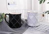 Geometric Nordic black or white ceramic coffee mug with gold details -  www.sanroccoitalia.it - Tableware
