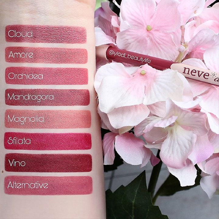 Swatches Neve Cosmetics - Pastello labbra