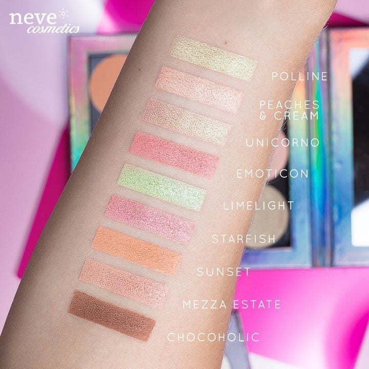 Neve Cosmetics swatches Ombretto in cialda