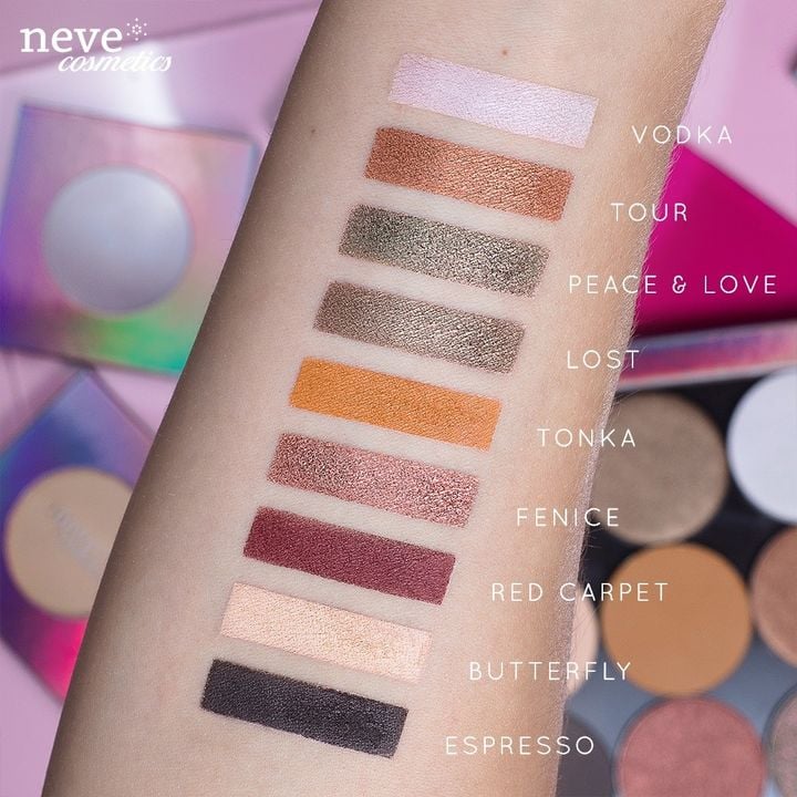 Neve Cosmetics - Ombretto in cialda Swatches