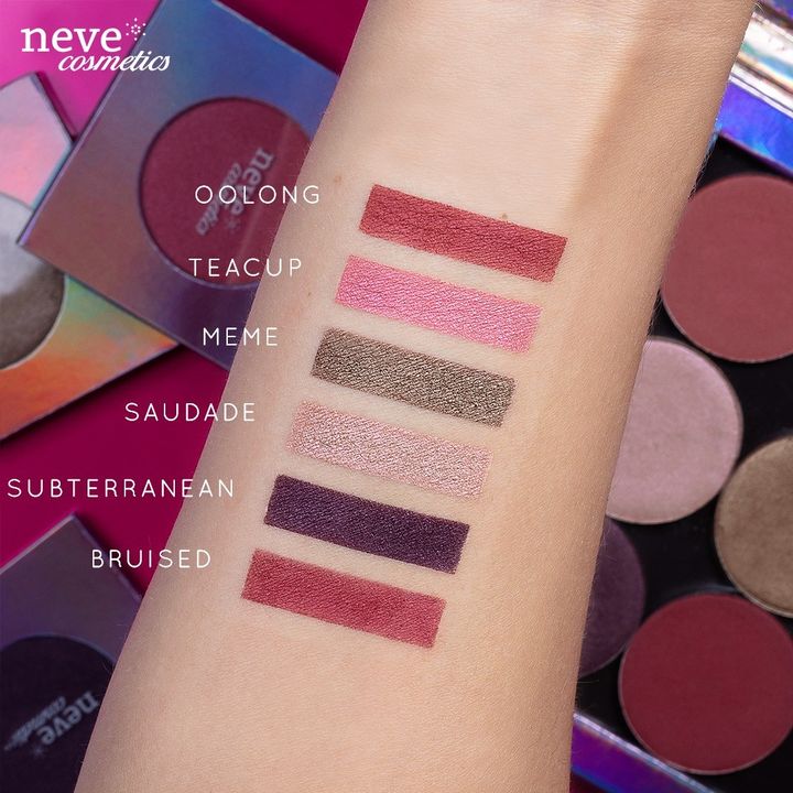 swatches ombretti neve cosmetics