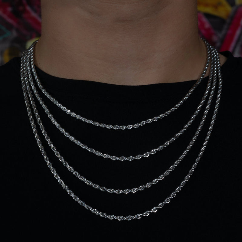 3mm White Gold Rope Chain - SKRT®