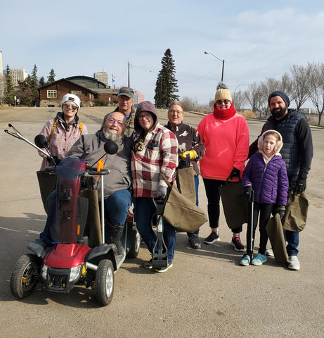 The Grabage Clean up crew at Nellie McClung Park on Earth Day 2023