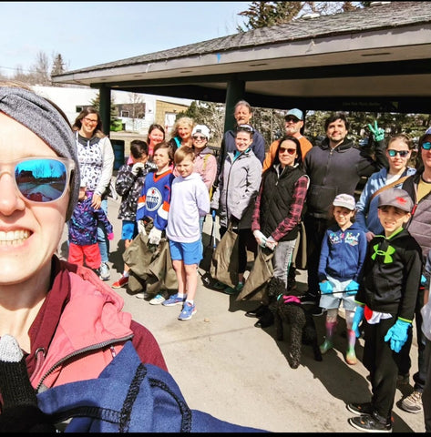 Garbage Clean Up Crew at Lions Park in St Albert on Earth Day 2023