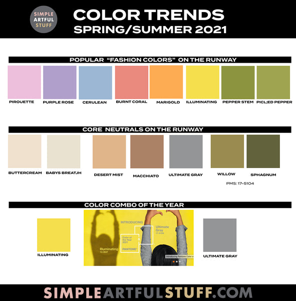 Color Trends Spring Summer 2021 Simple Artful Stuff