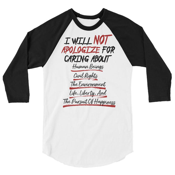 proud to say i'm a liberal 3/4 sleeve raglan jersey