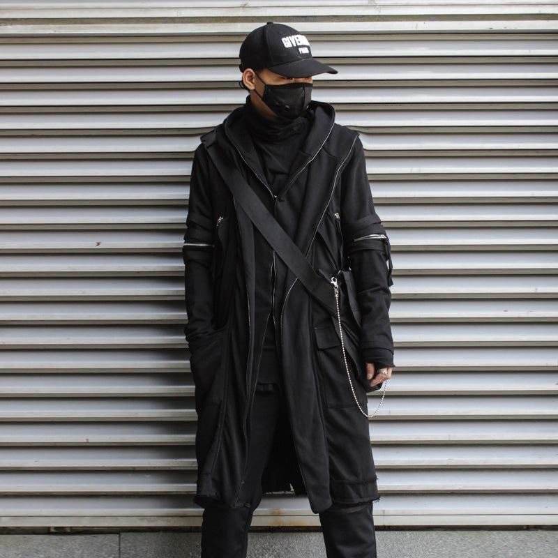 WLS Longsleeve Hooded Techwear Coat – We Love Street