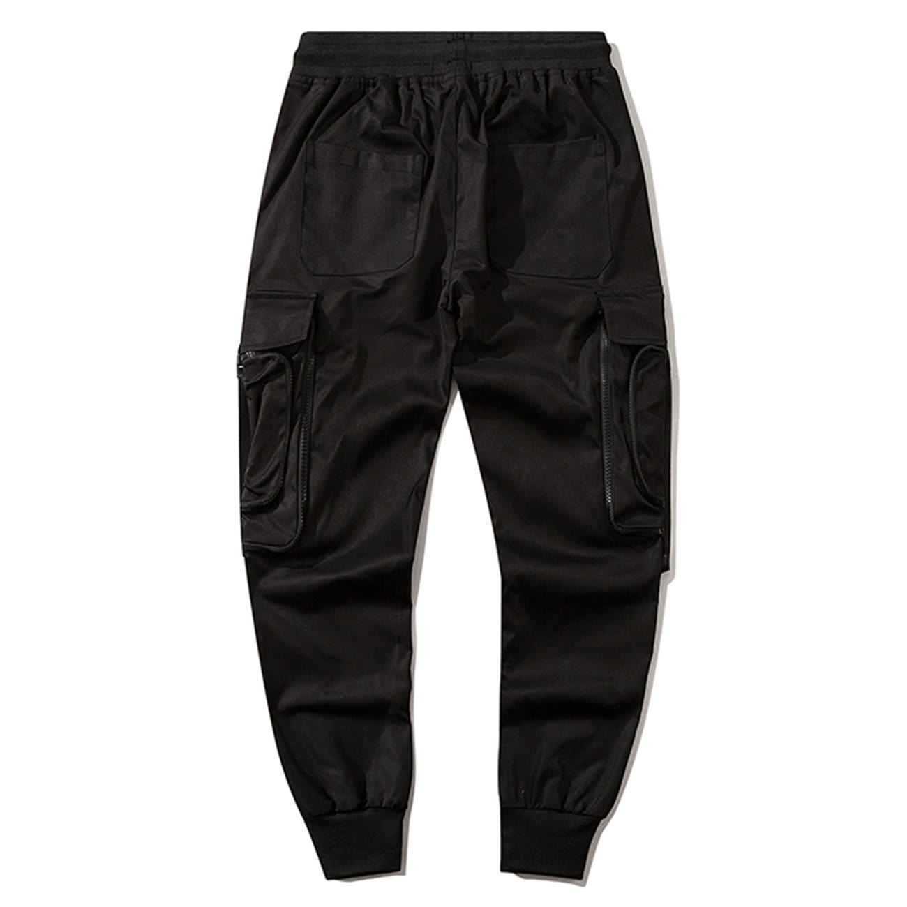 WLS Techwear Ribbons Zipper Pockets Cargo Pants – We Love Street