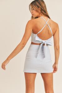 Halter back tie top  mini set