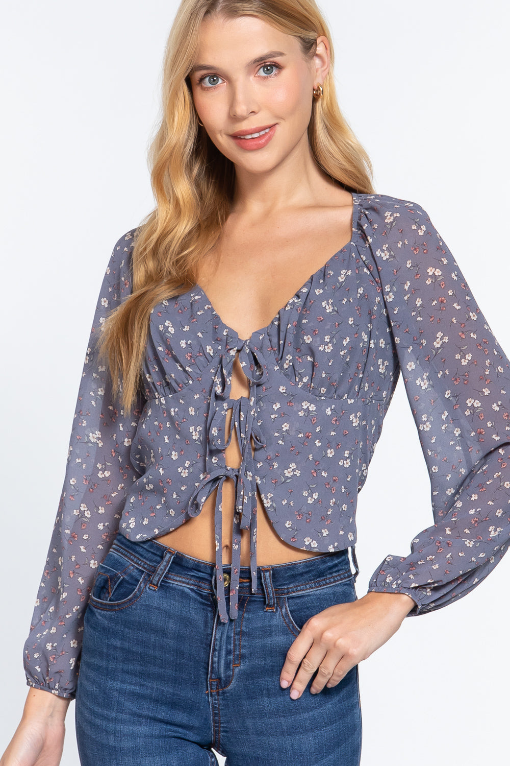 Tie print top