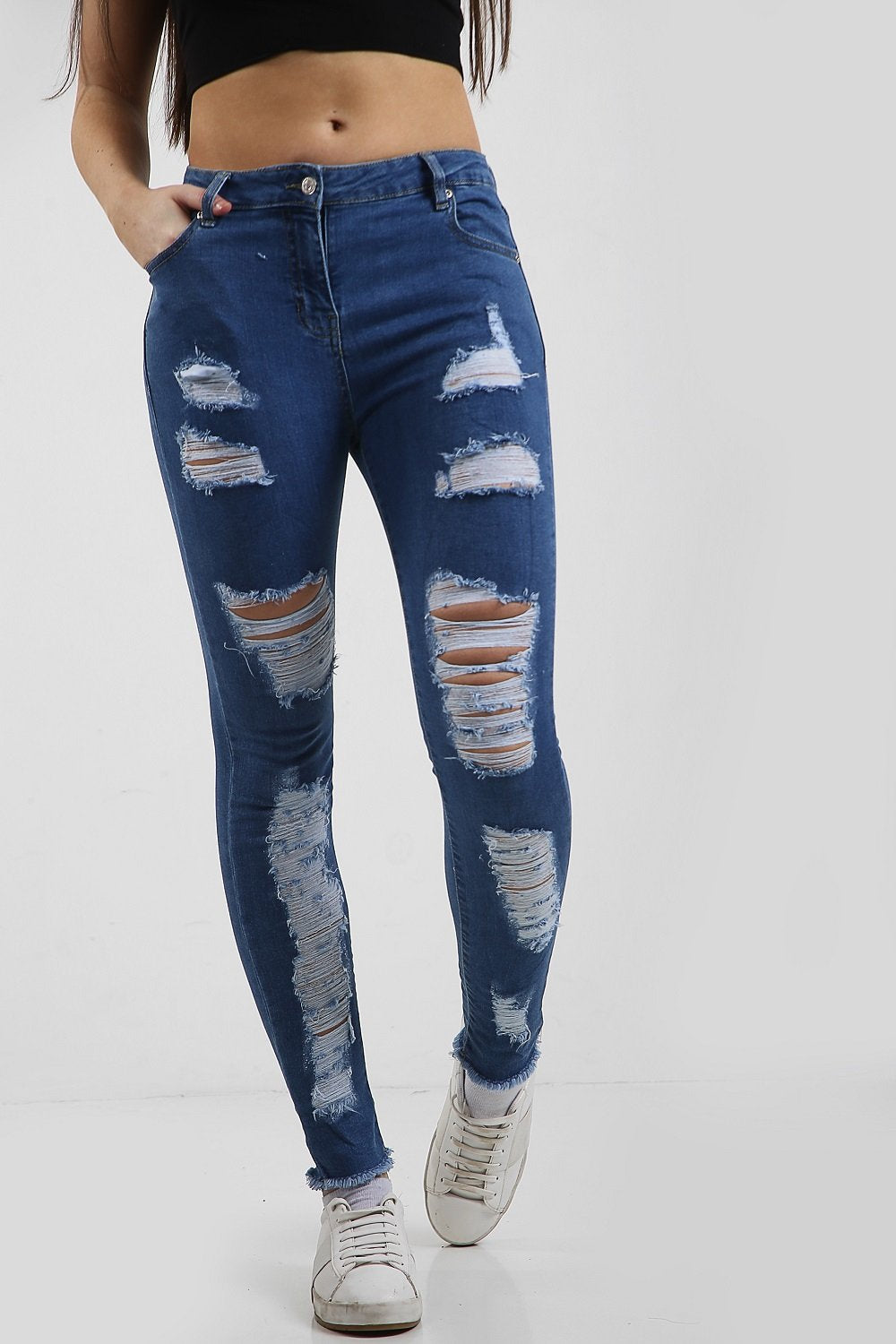 dark denim high waisted jeans